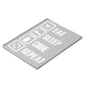 Eat Slaapcode Herhalingscoderingssoftware engineer Notitieboek (Linkerzijde)