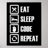 Eat Slaapcode Herhalingscoderingssoftware engineer Poster (Voorkant)