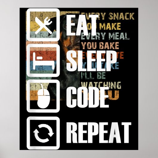 Eat Slaapcode Herhalingscoderingssoftware engineer Poster (Voorkant)