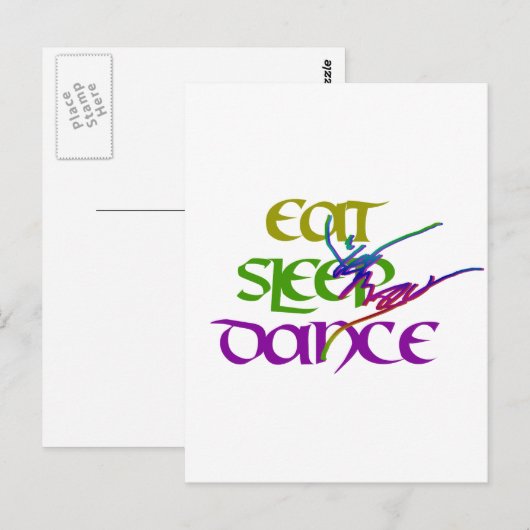 EAT SLAAPDANCE BRIEFKAART (Voorkant / Achterkant)