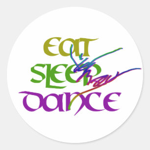 EAT SLAAPDANCE RONDE STICKER