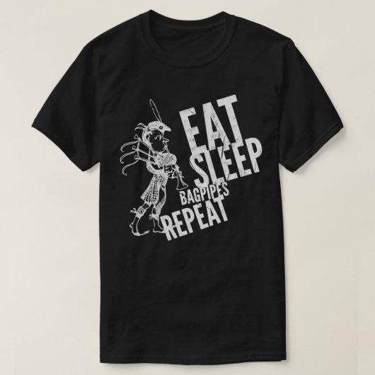 Eat slaapdoedelzakpijpen herhalen 11 t-shirt (Design voorkant)