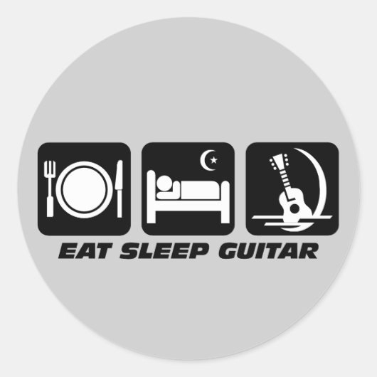 Eat slaapgitaar ronde sticker (Voorkant)