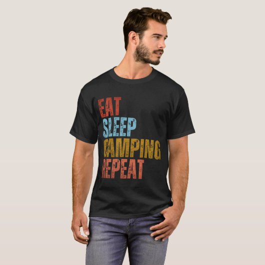 EAT SLAAPKAMPING HERHAAL T-Shirt (Voorkant volledig)