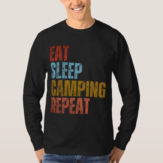 EAT SLAAPKAMPING HERHAAL T-Shirt (Voorkant)
