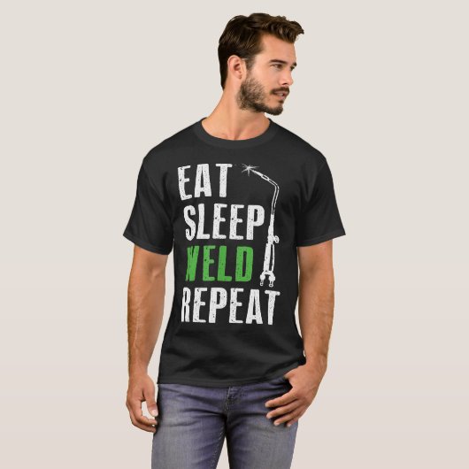 Eat Slaaplas Herhaal Lasser T-shirt Lassen Funny C (Voorkant volledig)