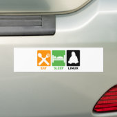 EAT SLAAPLINUX BUMPERSTICKER (Op auto)