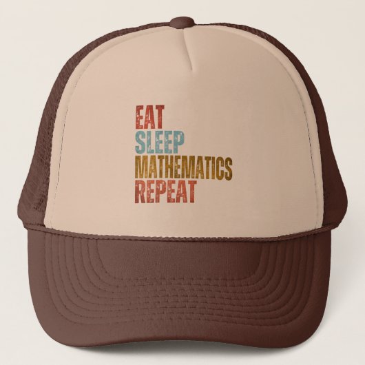 EAT SLAAPMATHEMATICA HERHALEN TRUCKER PET (Voorkant)