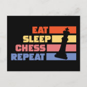  Eat slaapschaken herhalen schaakstuk Briefkaart (Voorkant)