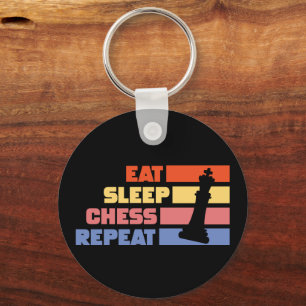 Eat slaapschaken herhalen schaakstuk Sleutelhanger