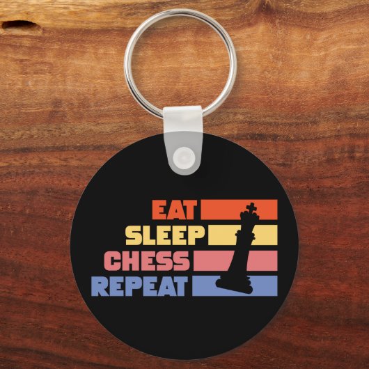  Eat slaapschaken herhalen schaakstuk Sleutelhanger (Voorkant)