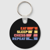  Eat slaapschaken herhalen schaakstuk Sleutelhanger (Achterkant)