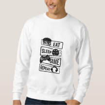 Eat slaapspel herhalen gaming sweatshirt