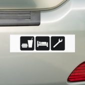 Eat slaapstand bumpersticker (Op auto)