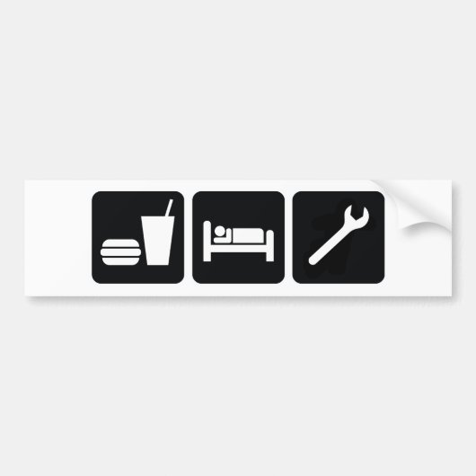 Eat slaapstand bumpersticker (Voorkant)