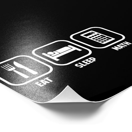 EAT, SLAAPSTAND, WISKUNDE FOTO AFDRUK (Hoek)