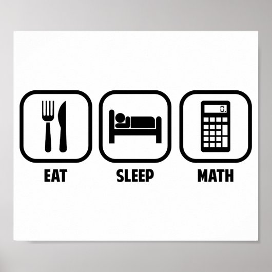 EAT, SLAAPSTAND, WISKUNDE POSTER (Voorkant)
