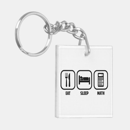 EAT, SLAAPSTAND, WISKUNDE SLEUTELHANGER (Voorkant Links)