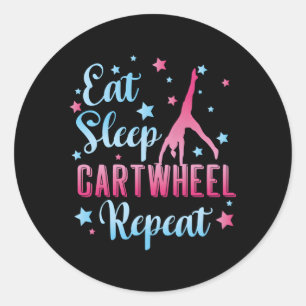 Eat Slaapwiel Herhaal Gymnastiek voor acrobaten Ronde Sticker