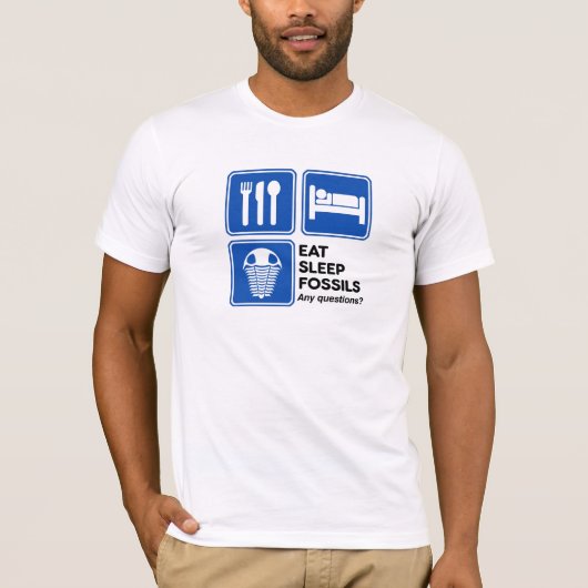 EAT, SLAP, FOSSIELEN T-SHIRT (Voorkant)