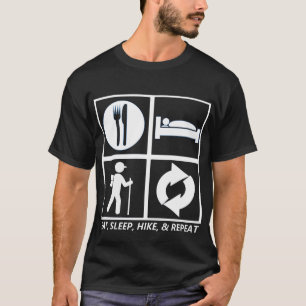 EAT, SLAP, HIKE EN HERHAAL T-SHIRT