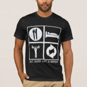 EAT, SLAP, LIFT EN HERHAAL T-SHIRT (Voorkant)
