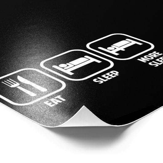 EAT, SLAP, MEER SLAAPSTAND FOTO AFDRUK (Hoek)