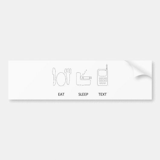 EAT, SLAP, TEKSTbumper Bumpersticker (Voorkant)