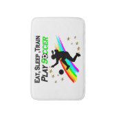 EAT, SLAP, TREINSPELSOCCER BADMAT (Voorkant Verticaal)