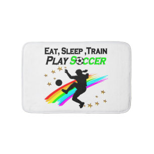 EAT, SLAP, TREINSPELSOCCER BADMAT