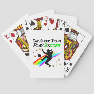 EAT, SLAP, TREINSPELSOCCER SPEELKAARTEN