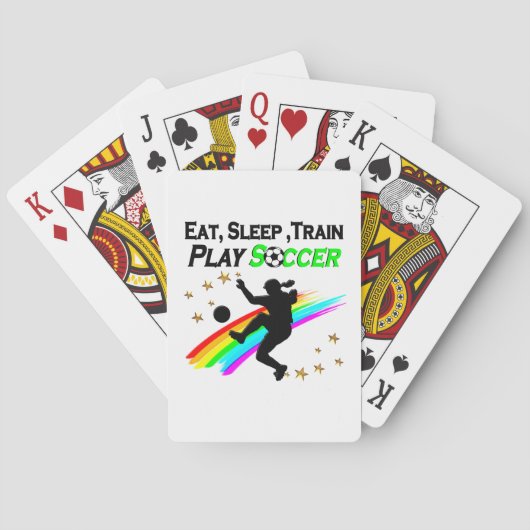 EAT, SLAP, TREINSPELSOCCER SPEELKAARTEN (Achterkant)
