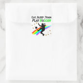 EAT, SLAP, TREINSPELSOCCER VIERKANTE STICKER (Tas)
