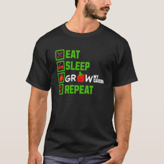EAT Slapen Groei Mijn Tuin Herhaal Jongens Meisjes T-shirt
