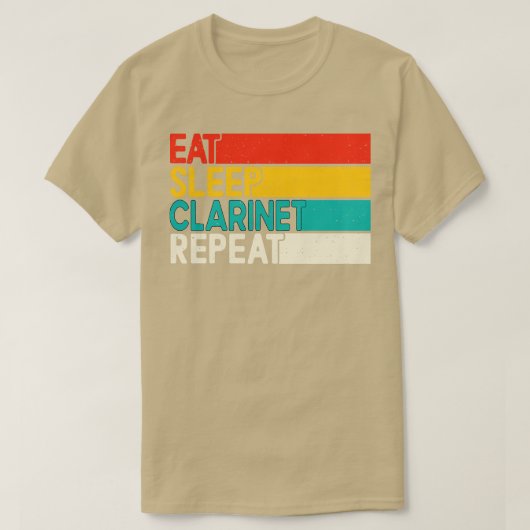 Eat Sleap Clarinet Repareert Funny Clarinet Player T-shirt (Design voorkant)