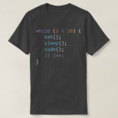 Eat Sleap Code Herhalen, ontwikkelaarcomputer Scie T-shirt (Design voorkant)