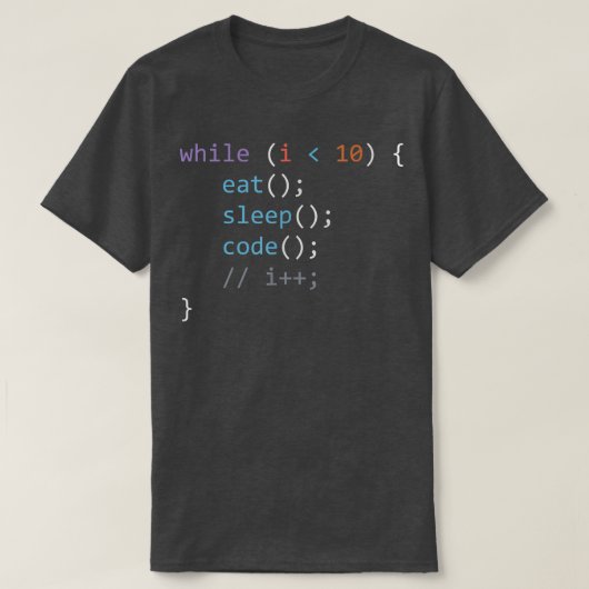 Eat Sleap Code Herhalen, ontwikkelaarcomputer Scie T-shirt (Design voorkant)