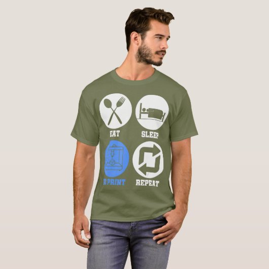 Eat Sleep 3D Print Repeat 3D Printing 3D Printer T-shirt (Voorkant volledig)