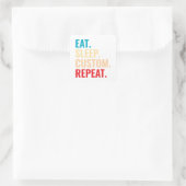 Eat Sleep Aangepaste Herhaal Gepersonaliseerde tek Vierkante Sticker (Tas)