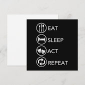 Eat Sleep Act Actors Actors Actors Acteren Cadeat Feestdagenkaart (Voorkant / Achterkant)