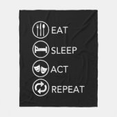 Eat Sleep Act Actors Actors Actors Acteren Cadeaut Fleece Deken (Voorkant)