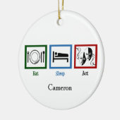 Eat Sleep Act Funny Theater Actor Keramisch Ornament (Links)