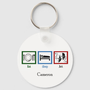 Eat Sleep Act Funny Theater Actor Sleutelhanger