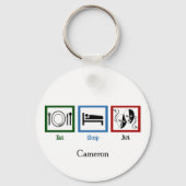 Eat Sleep Act Funny Theater Actor Sleutelhanger (Achterkant)