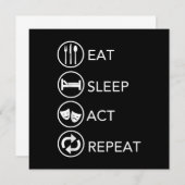 Eat Sleep Act Herhalen - Actors Actors Acteren Cad Bedankkaart (Voorkant / Achterkant)