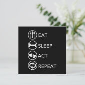 Eat Sleep Act Herhalen - Actors Actors Acteren Cad Bedankkaart (Staand voorkant)