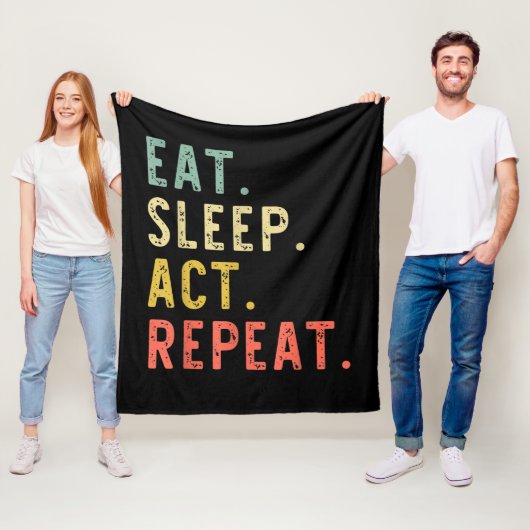 Eat Sleep Act Herhalen Fleece Deken (In situ)