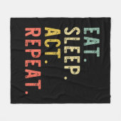 Eat Sleep Act Herhalen Fleece Deken (Voorkant (Horizontaal))