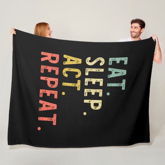 Eat Sleep Act Herhalen Fleece Deken (In situ)