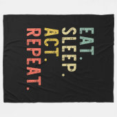 Eat Sleep Act Herhalen Fleece Deken (Voorkant (Horizontaal))